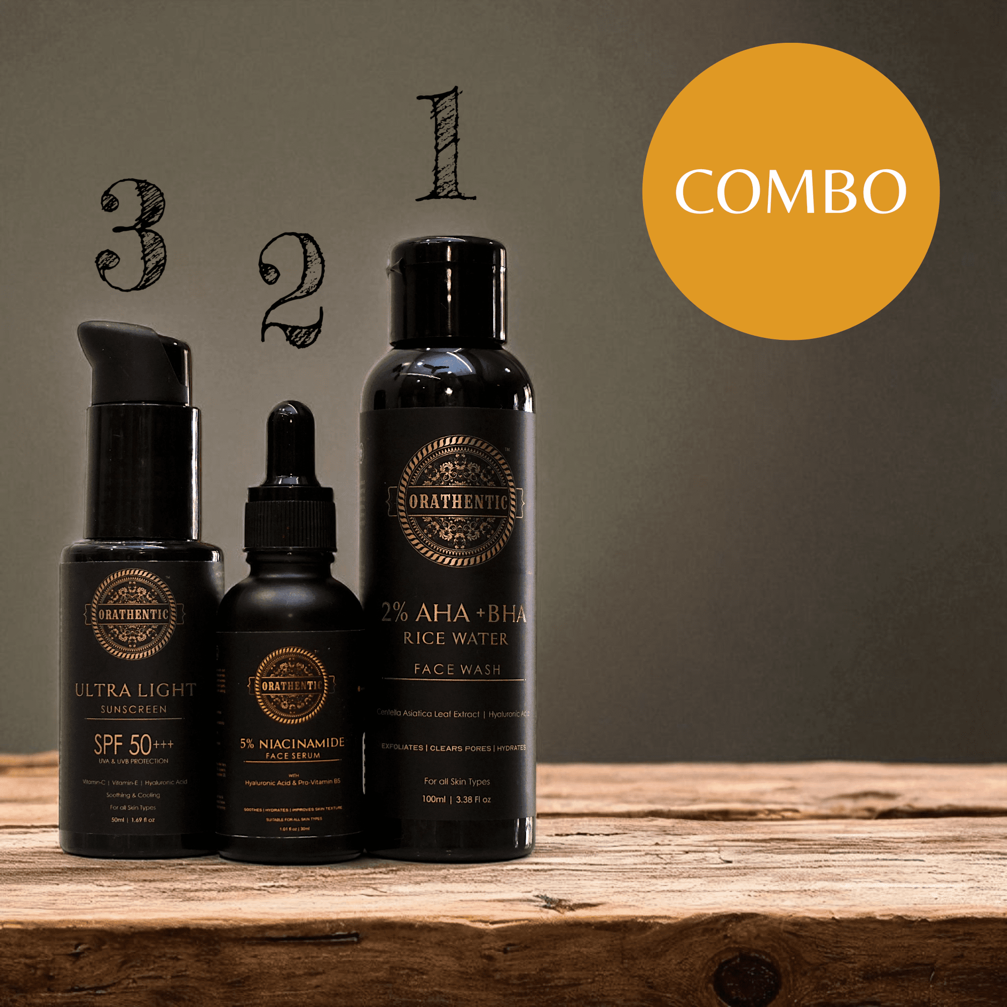 Smooth & Calm Bundle | 2% AHA BHA Rice Water Facewash + 5% Niacinamide Serum + Ultralight Sunscreen