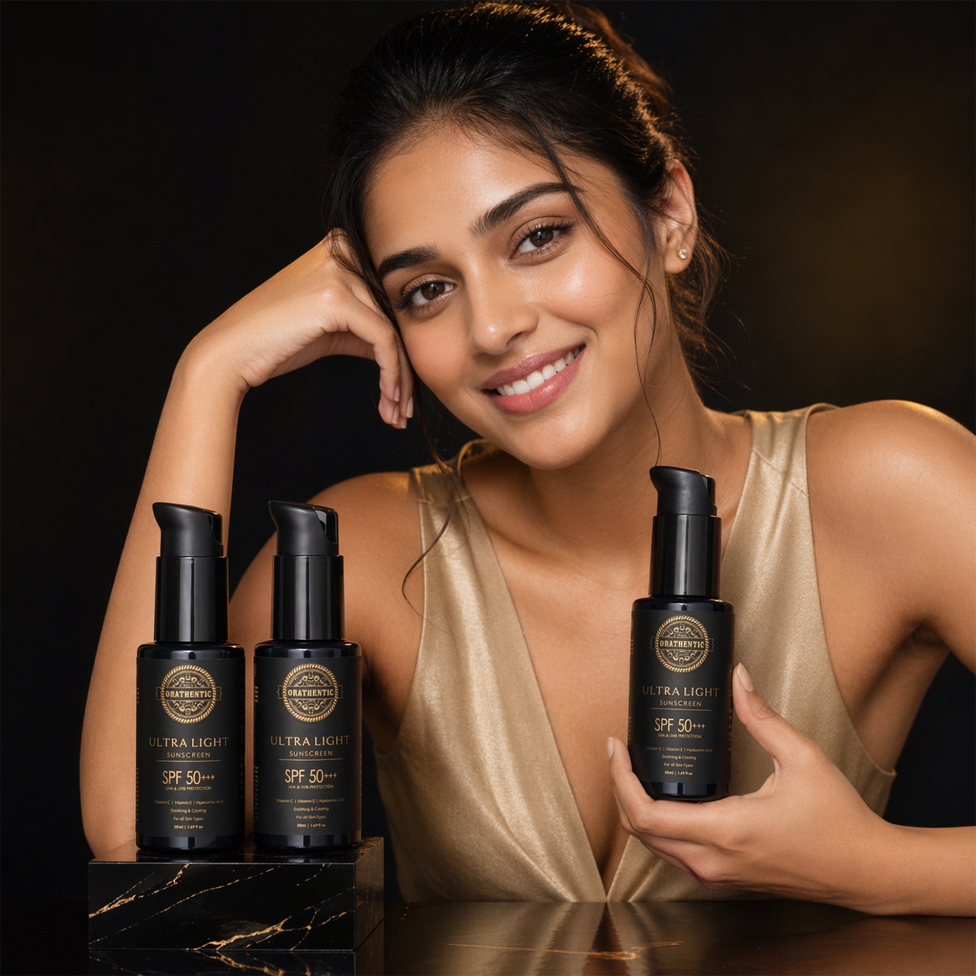 Ultra Light Sunscreen SPF 50+++ | UVA & UVB Broad Spectrum Protection | with Vitamin C + Vitamin E + Hyaluronic Acid | Soothing & Cooling | 50ml