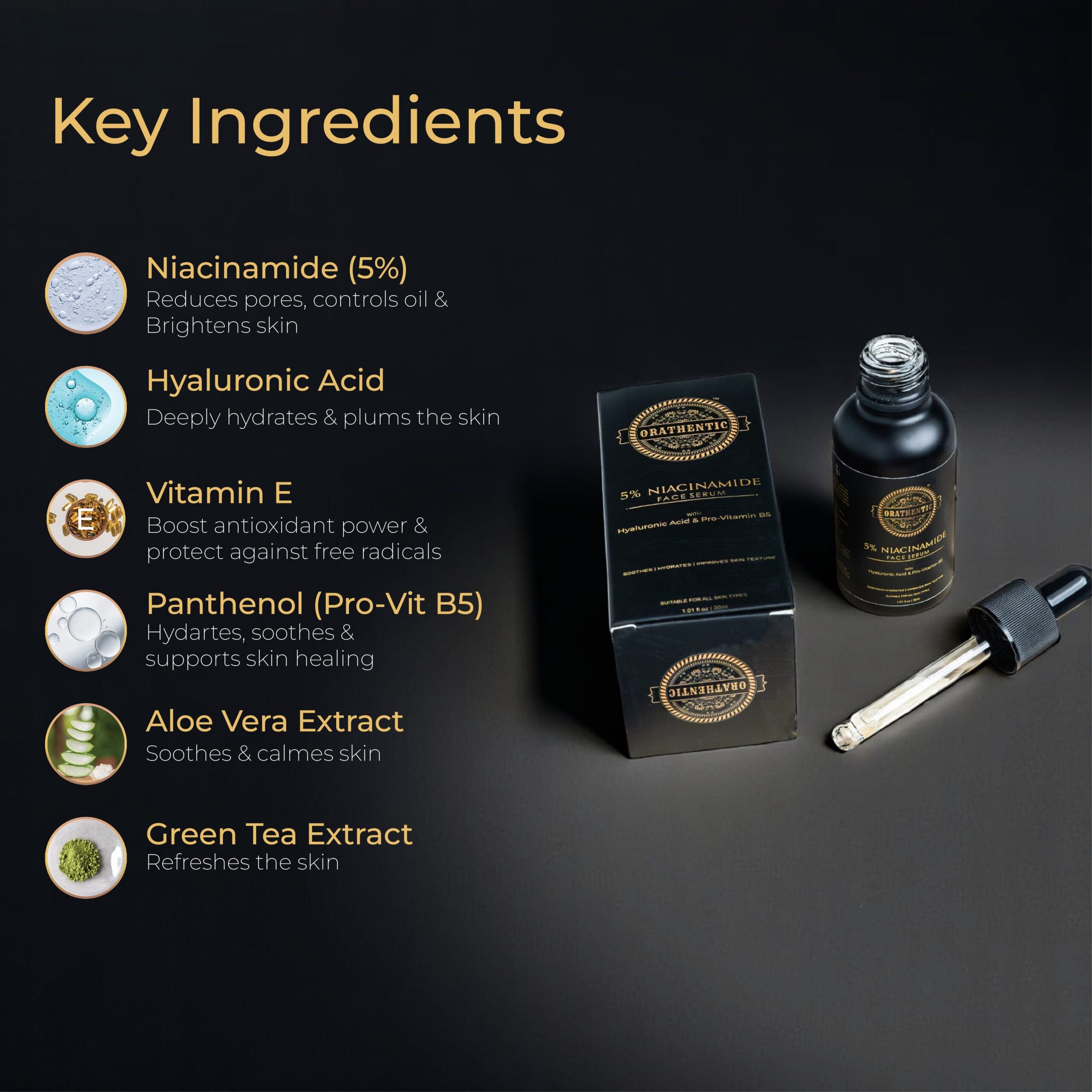 5% Niacinamide Face serum | with Pro-vitamin B5 + Hyaluronic Acid | 30ml