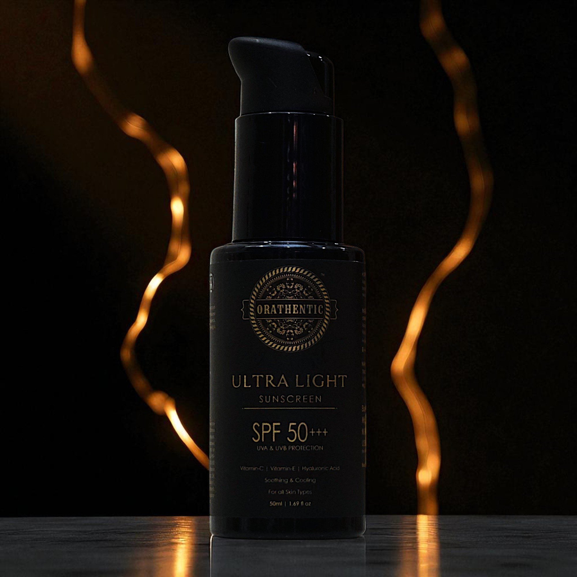 Ultra Light Sunscreen SPF 50+++ | UVA & UVB Broad Spectrum Protection | with Vitamin C + Vitamin E + Hyaluronic Acid | Soothing & Cooling | 50ml