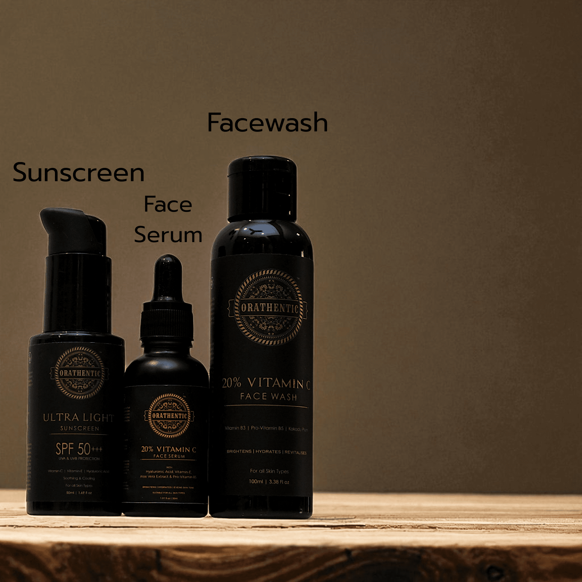 Glow & Bright Bundle | 20% Vitamin C Facewash + 20% Vitamin C Face Serum + Ultra Light Sunscreen