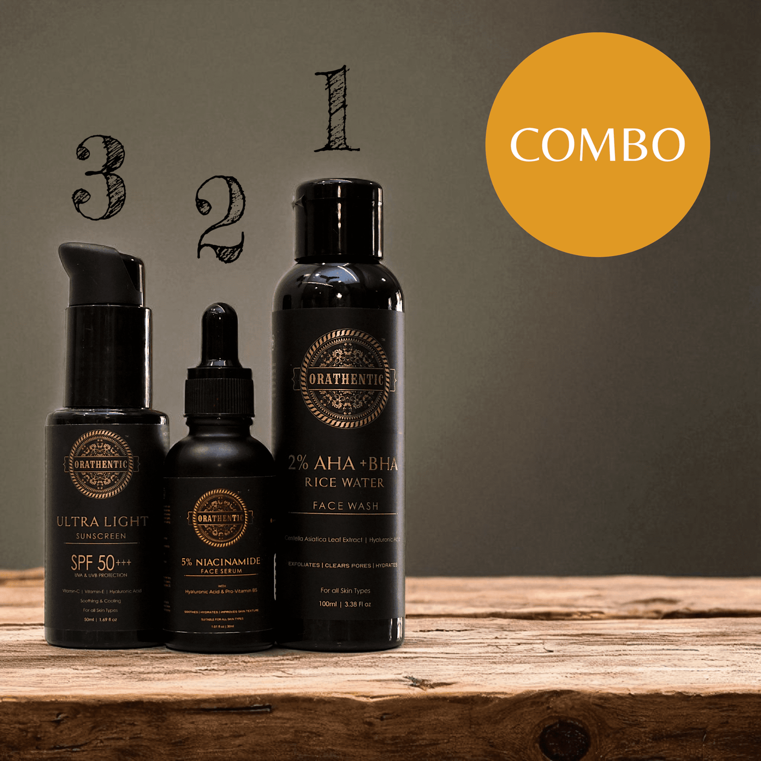 Smooth &amp; Calm Bundle | 2% AHA BHA Rice Water Facewash + 5% Niacinamide Serum + Ultralight Sunscreen