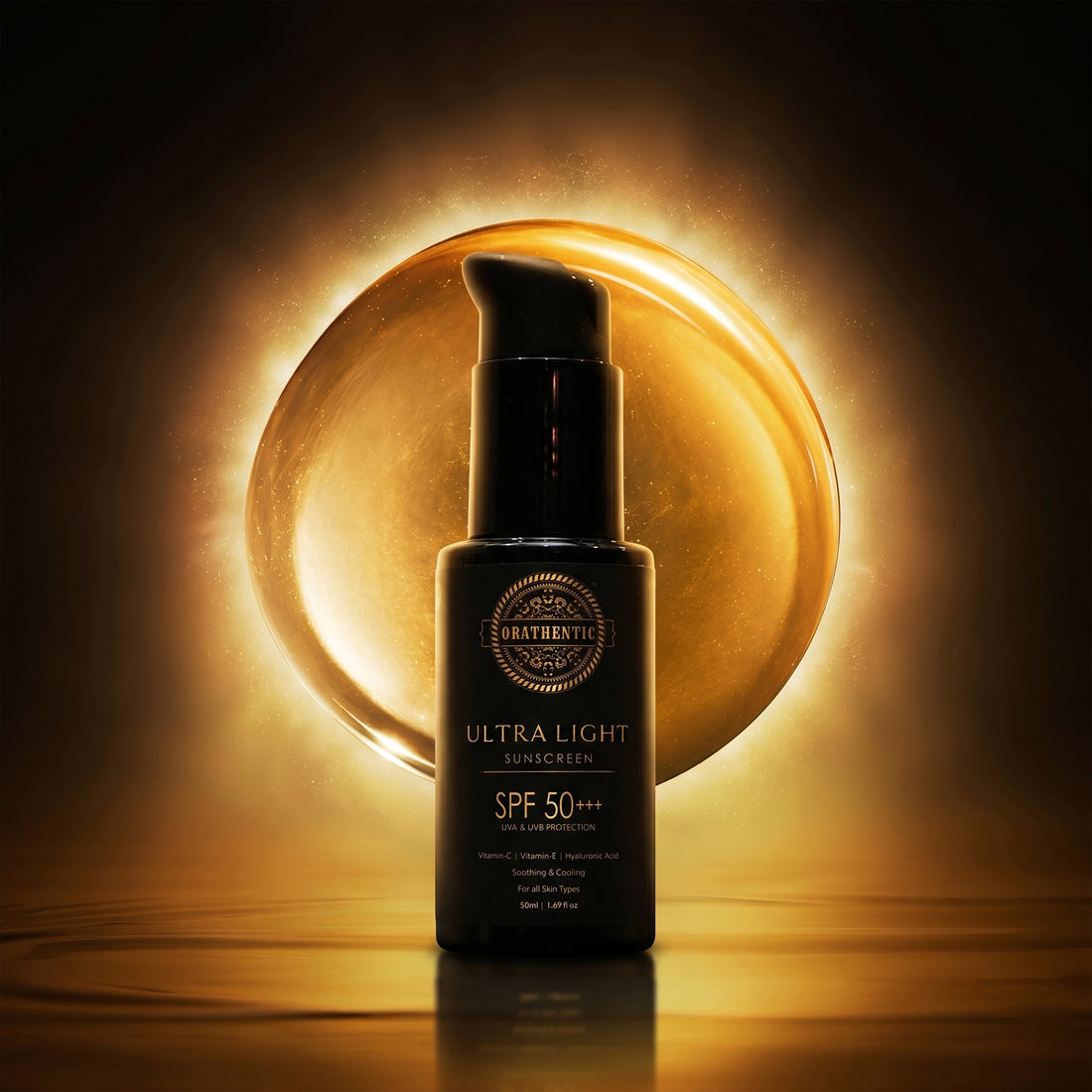 Ultra Light Sunscreen SPF 50+++ | UVA &amp; UVB Broad Spectrum Protection | with Vitamin C + Vitamin E + Hyaluronic Acid | Soothing &amp; Cooling | 50ml