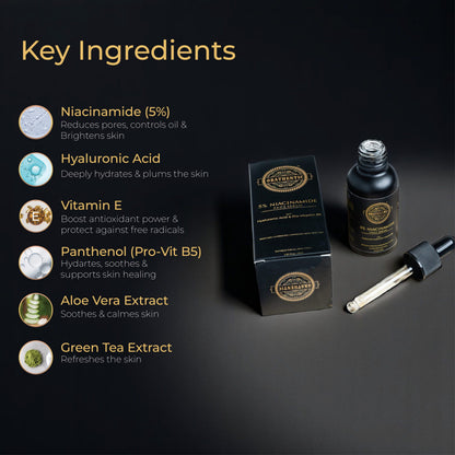 5% Niacinamide Face serum | with Pro-vitamin B5 + Hyaluronic Acid | 30ml