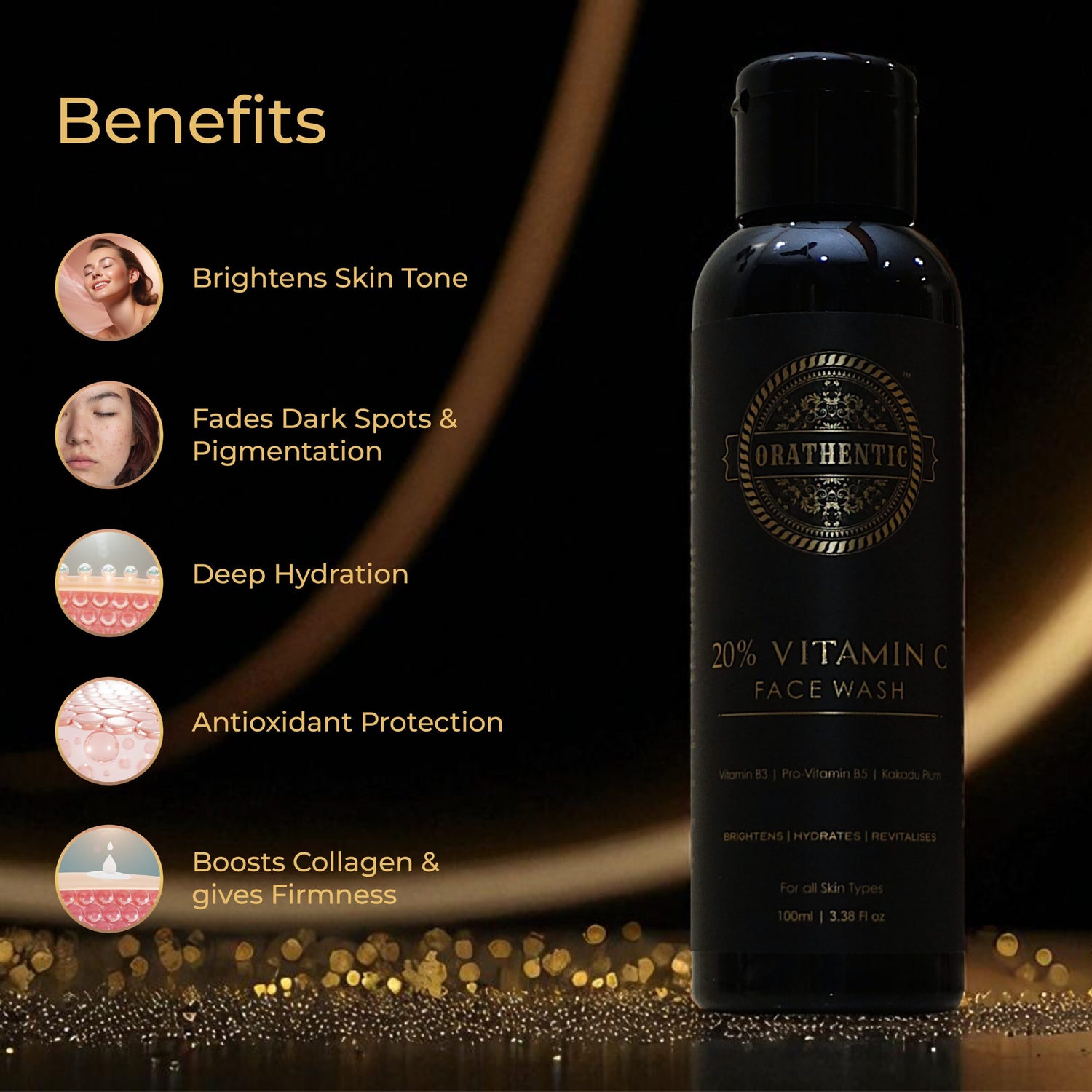 20% Vitamin C Facewash | with Vitamin B3 + Kakadu Plum | Brightens, Revitalizes | 100ml