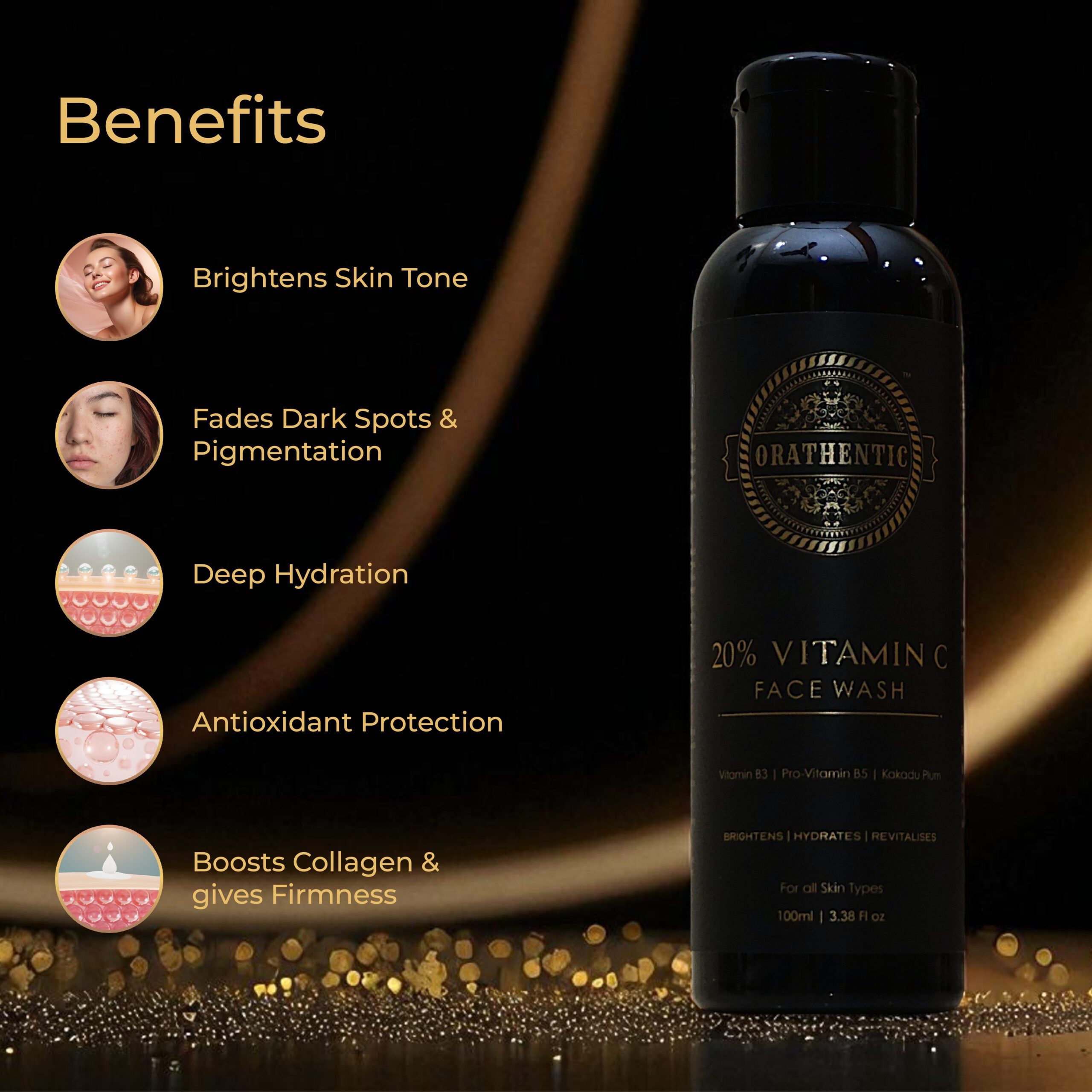 20% Vitamin C Facewash | with Vitamin B3 + Kakadu Plum | Brightens, Revitalizes | 100ml
