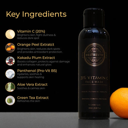 20% Vitamin C Facewash | with Vitamin B3 + Kakadu Plum | Brightens, Revitalizes | 100ml