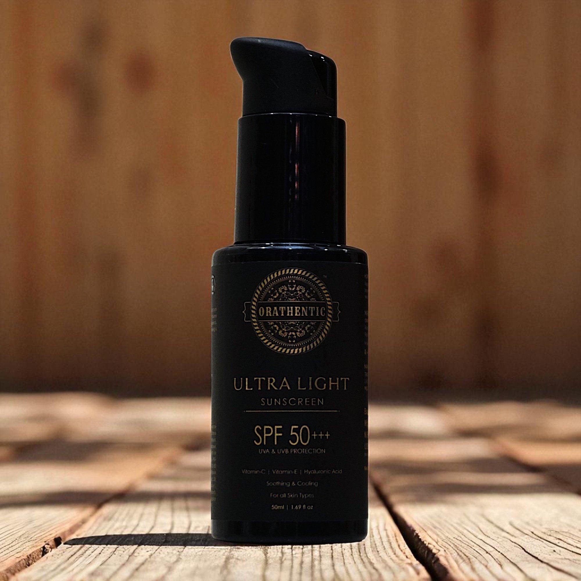 Ultra Light Sunscreen SPF 50+++ | UVA &amp; UVB Broad Spectrum Protection | with Vitamin C + Vitamin E + Hyaluronic Acid | Soothing &amp; Cooling | 50ml