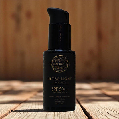 Ultra Light Sunscreen SPF 50+++ | UVA &amp; UVB Broad Spectrum Protection | with Vitamin C + Vitamin E + Hyaluronic Acid | Soothing &amp; Cooling | 50ml