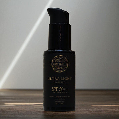 Ultra Light Sunscreen SPF 50+++ | UVA &amp; UVB Broad Spectrum Protection | with Vitamin C + Vitamin E + Hyaluronic Acid | Soothing &amp; Cooling | 50ml