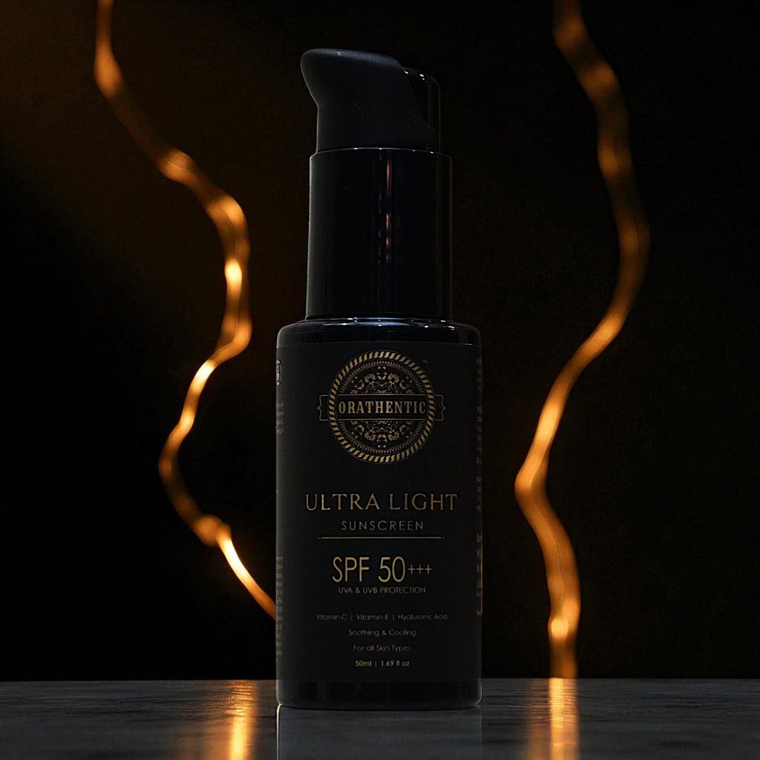 Ultra Light Sunscreen SPF 50+++ | UVA &amp; UVB Broad Spectrum Protection | with Vitamin C + Vitamin E + Hyaluronic Acid | Soothing &amp; Cooling | 50ml