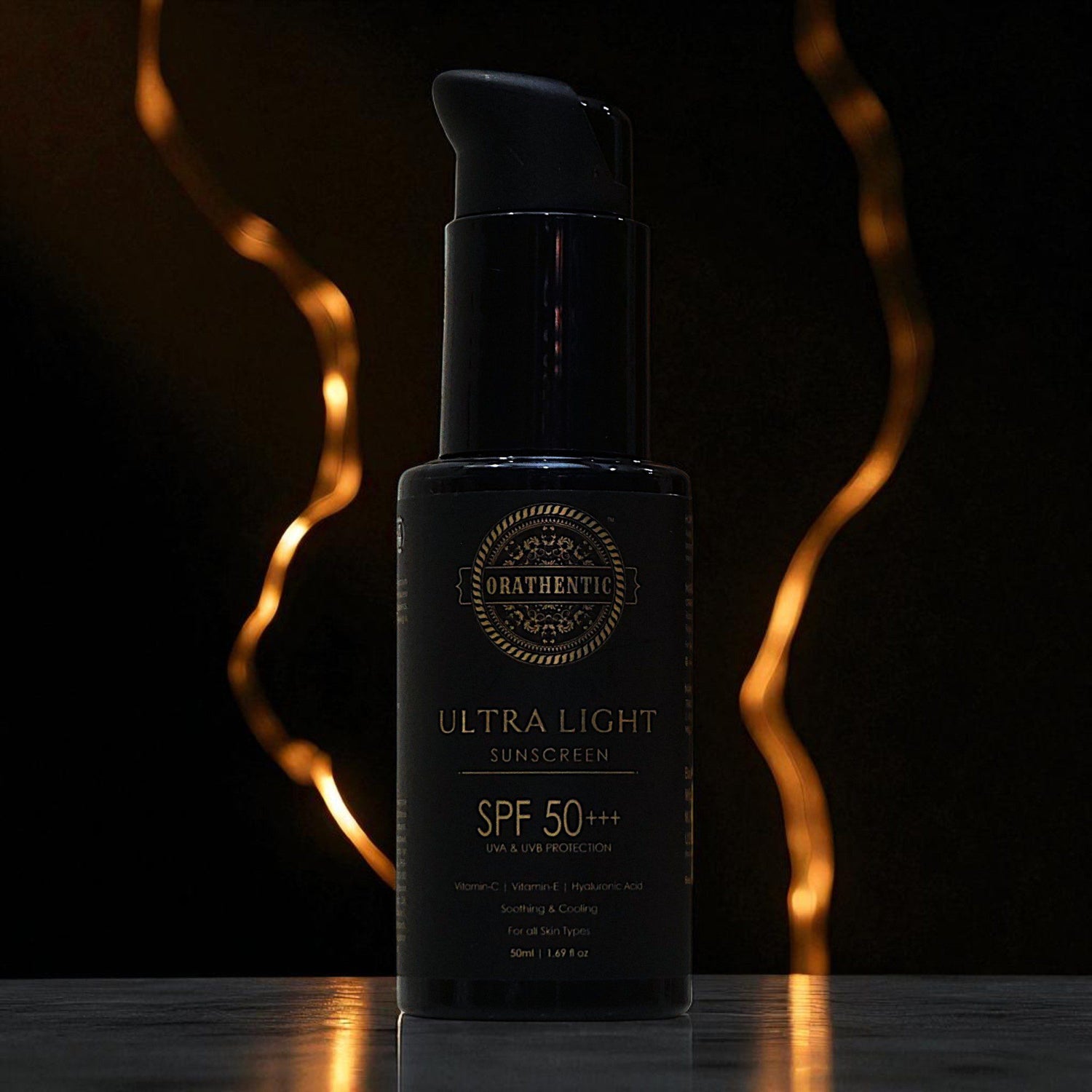 Ultra Light Sunscreen SPF 50+++ | UVA &amp; UVB Broad Spectrum Protection | with Vitamin C + Vitamin E + Hyaluronic Acid | Soothing &amp; Cooling | 50ml